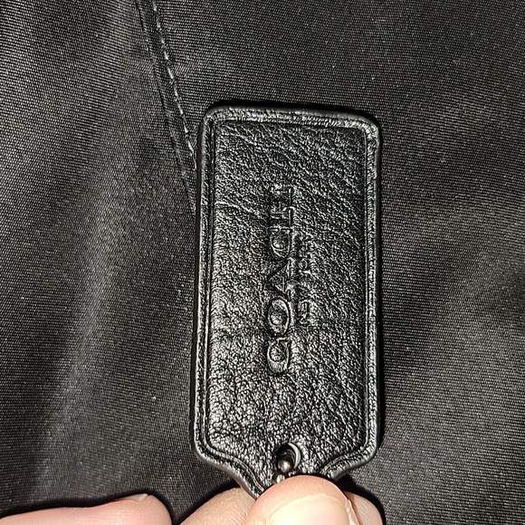 NWT Black Coach Nylon Leather Large Tote Shoulder Bag Purse F57903 - Picture 4 of 9